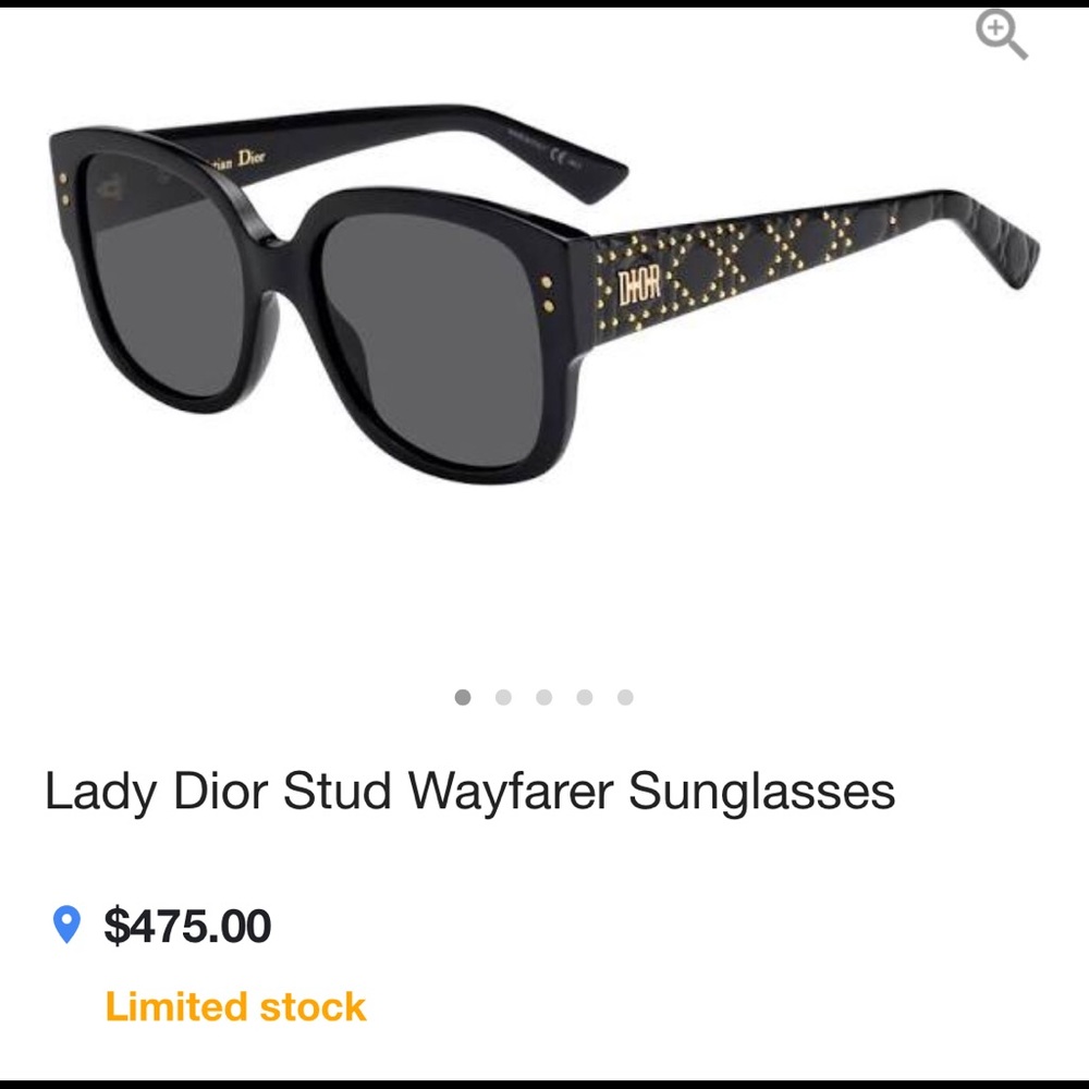 Lady Dior stud wayfarer sunglasses